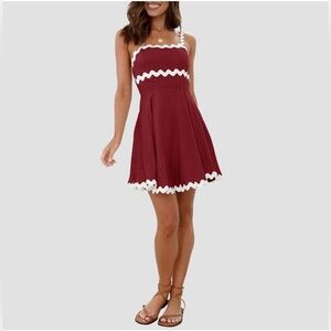 Shy Velvet Women's Summer Mini Dress Cocktail Dresses for Women  ,red, size M.